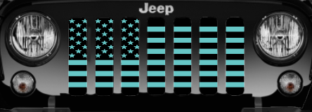 Black and Teal American Flag Grille Insert