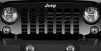 American Flag Dark Gray and Black Leopard Print Grille Insert