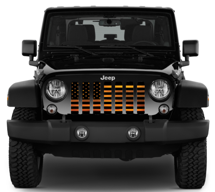 American Orange Haze Flag Grille Insert