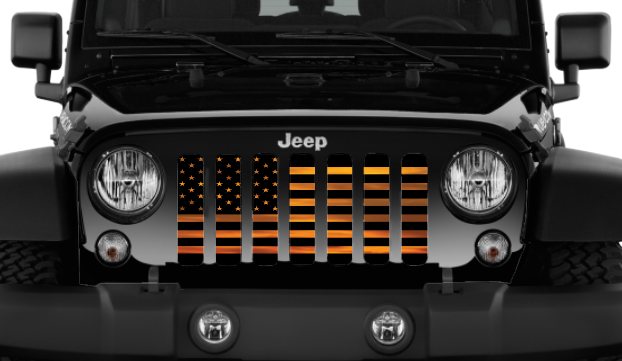 American Orange Haze Flag Grille Insert