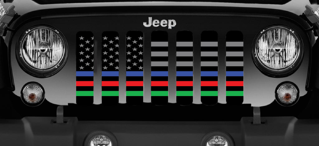 Hold the Line Back the Blue, Red, Green Grille Insert