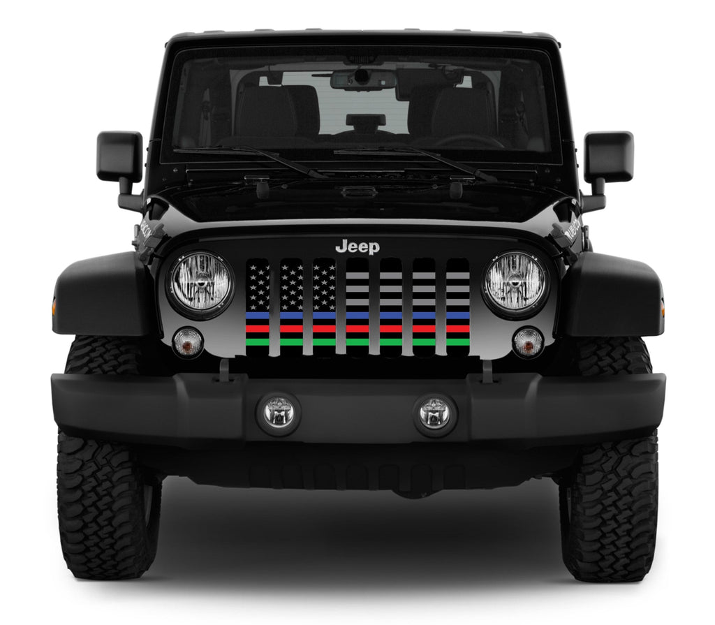 Hold the Line Back the Blue, Red, Green Grille Insert