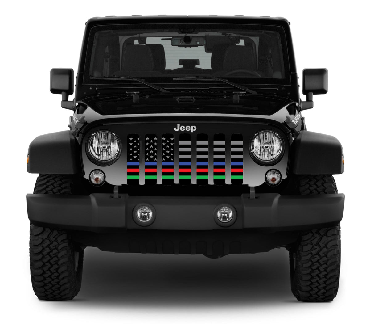 Hold the Line Back the Blue, Red, Green Grille Insert