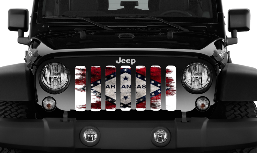 Arkansas Grunge State Flag Grille Insert