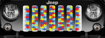 Autism Awareness Puzzle Piece Grille Insert