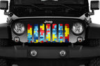 Autism Awareness Wood Plank Puzzle Piece Grille Insert