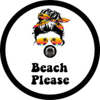 Beach Please White Spare Tire Cover