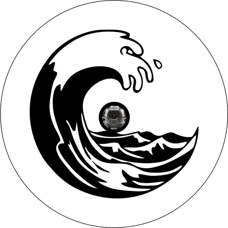 Beach Wave 2 White Spare Tire Cover
