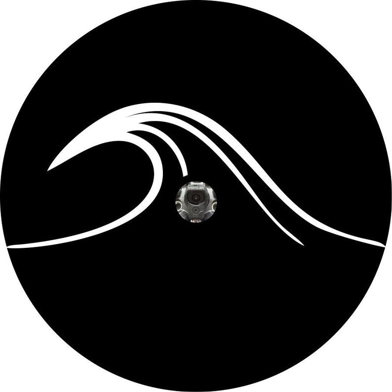 Beach Wave Black Spare Tire Cover