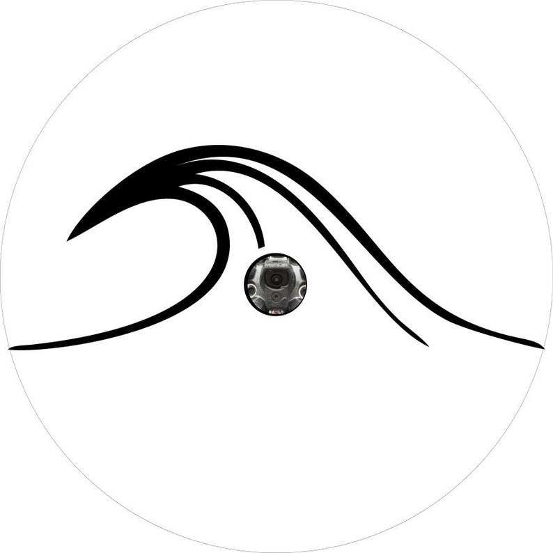 Beach Wave White Spare Tire Cover
