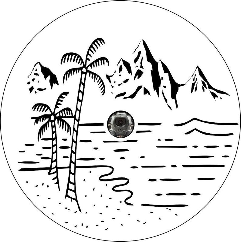 Beach & Mountain White Spare Tire Cover