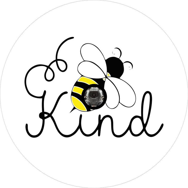 Bee Kind Honey Bee White Spare Tire Cover