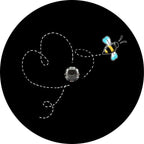 BEE With A Heart Black Spare Tire Cover