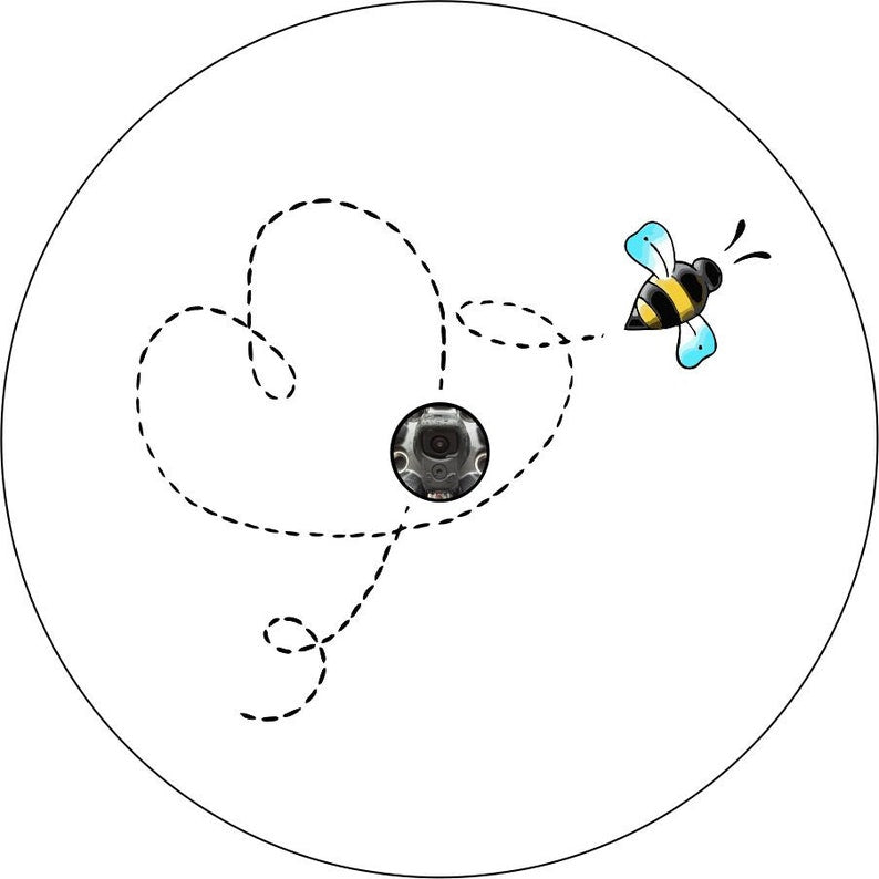 BEE With A Heart White Spare Tire Cover