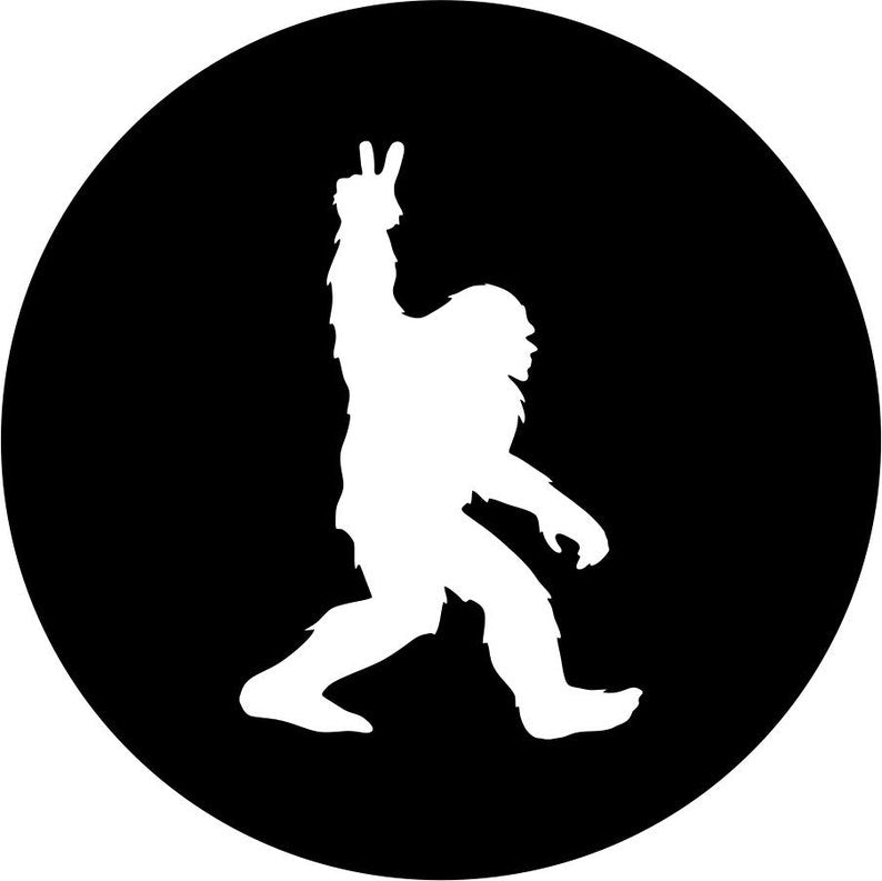 Bigfoot Peace Out Black Spare Tire Cover