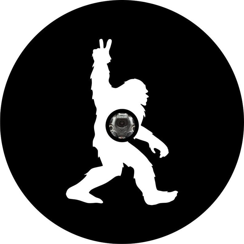 Bigfoot Peace Out Black Spare Tire Cover