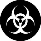 Bio Hazard Warning Symbol Black Spare Tire Cover