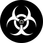 Bio Hazard Warning Symbol Black Spare Tire Cover