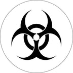 Bio Hazard Warning Symbol White Spare Tire Cover
