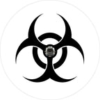 Bio Hazard Warning Symbol White Spare Tire Cover