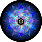 Blue Crystal Mandala Spare Tire Cover