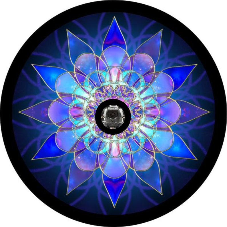 Blue Crystal Mandala Spare Tire Cover