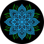 Blue Flower Mandala Spare Tire Cover