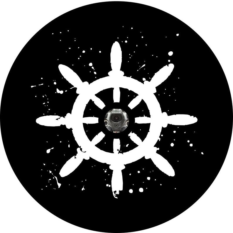 Boat Steering Wheel Helm Black Spare Tire Cover