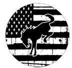 Bronco Rustic American Flag Spare Tire Cover
