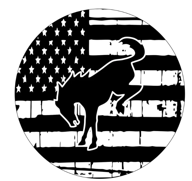 Bronco Rustic American Flag Spare Tire Cover
