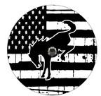 Bronco Rustic American Flag Spare Tire Cover