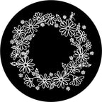 Bunch Of Daisy's With Dragonfly Black Spare Tire Cover
