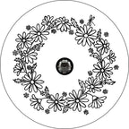 Bunch Of Daisy's With Dragonfly White Spare Tire Cover