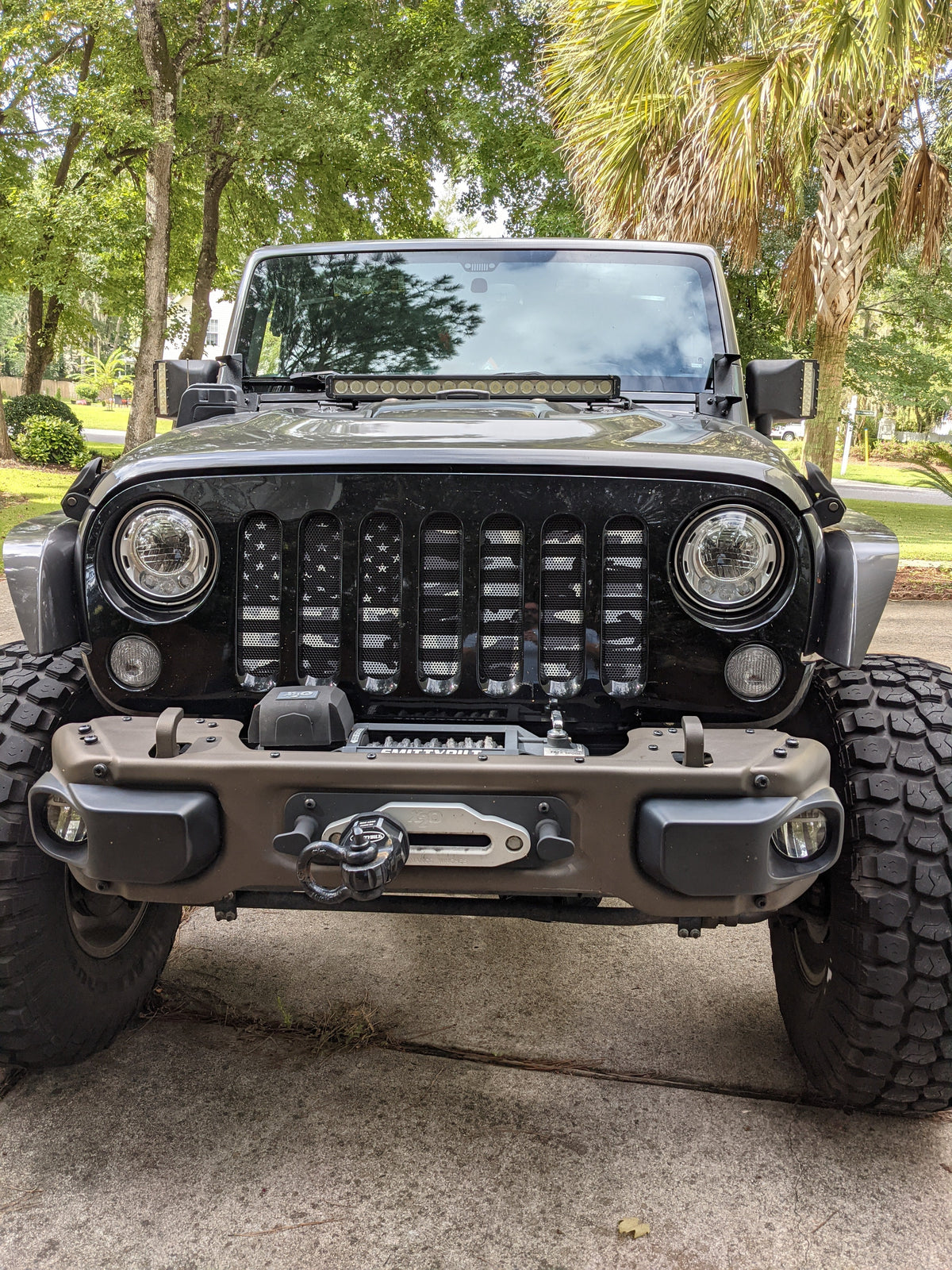 Black and White Camo Flag Grille Insert