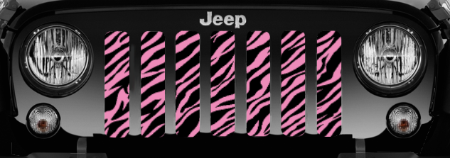 Platinum Baby Pink Zebra Print Grille Insert