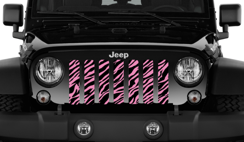 Platinum Baby Pink Zebra Print Grille Insert