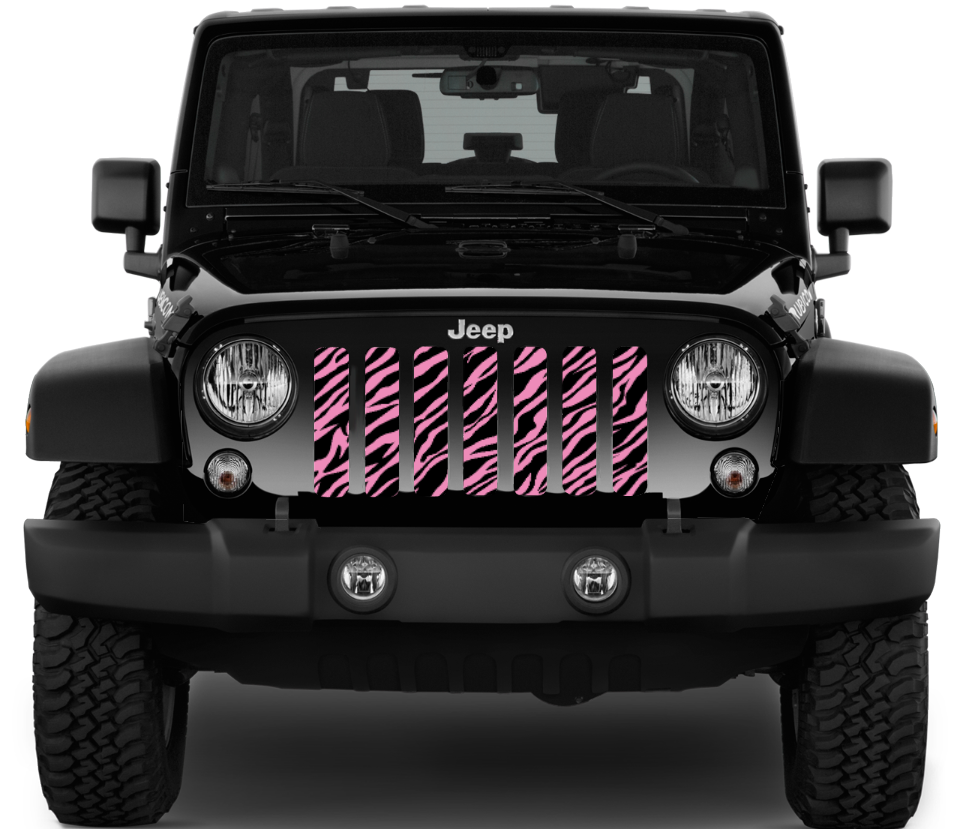Platinum Baby Pink Zebra Print Grille Insert