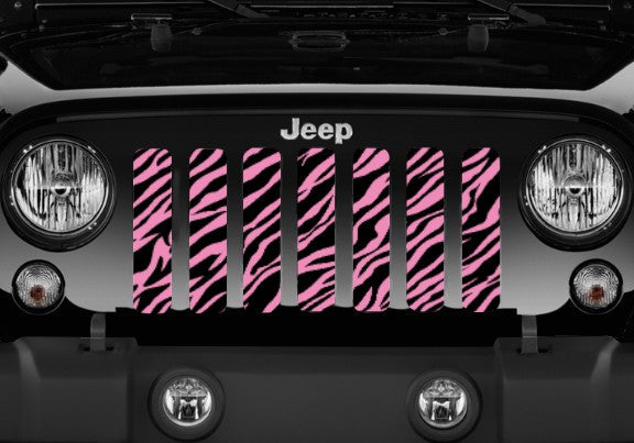 Platinum Baby Pink Zebra Print Grille Insert