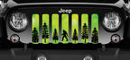 Platinum Bigfoot Bright Green Background Grille Insert