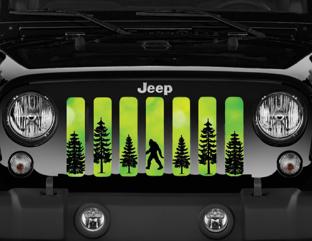 Platinum Bigfoot Bright Green Background Grille Insert