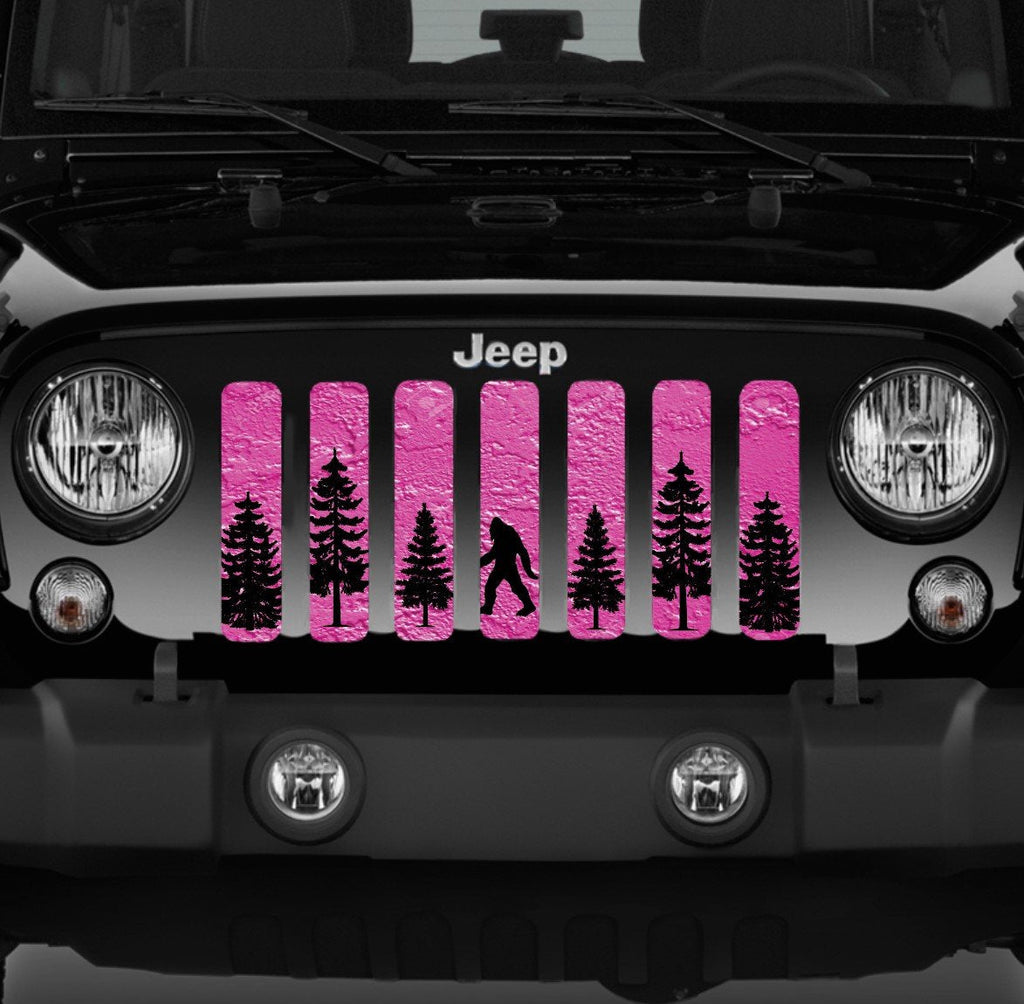 Platinum Bigfoot Bright Pink Background Grille Insert
