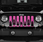 Platinum Bigfoot Bright Pink Background Grille Insert