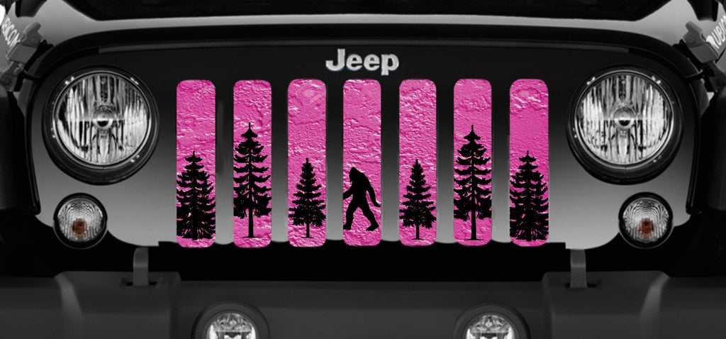 Platinum Bigfoot Bright Pink Background Grille Insert