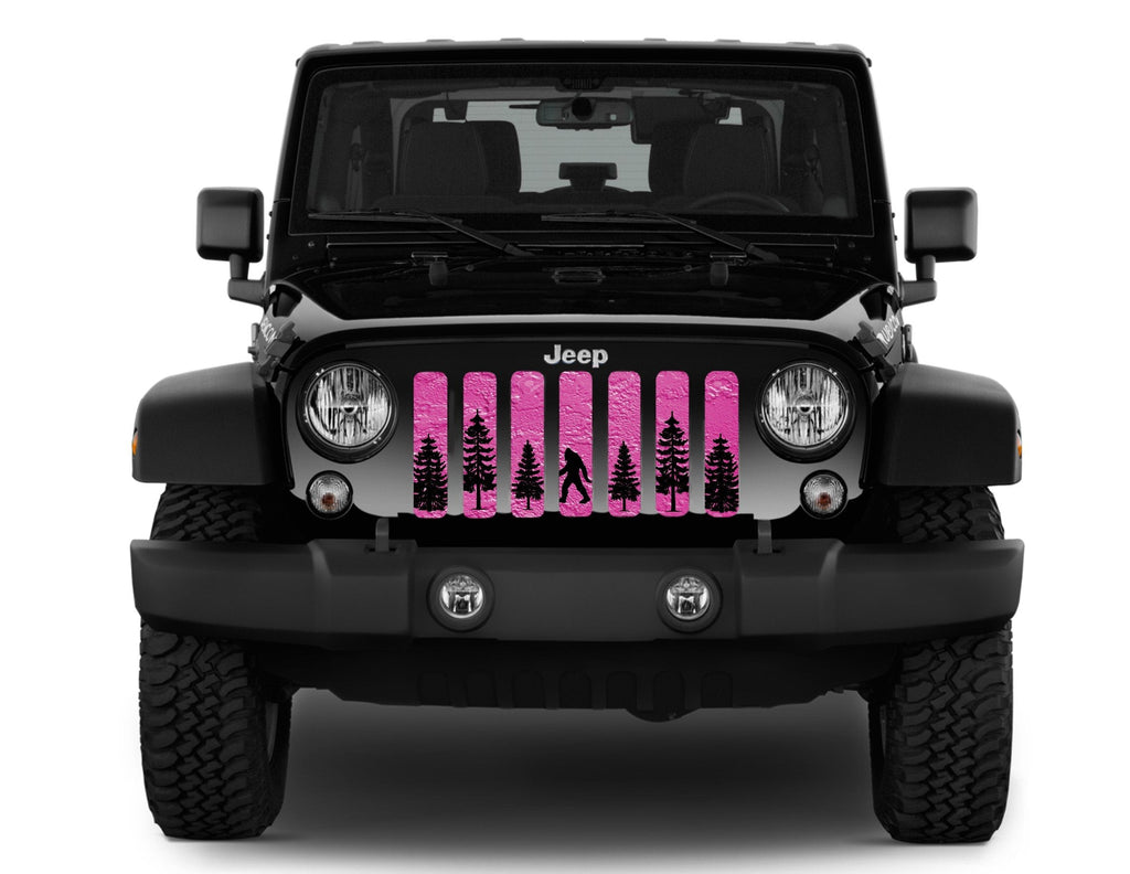 Platinum Bigfoot Bright Pink Background Grille Insert