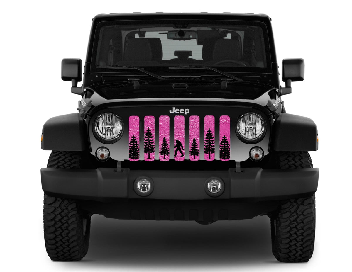 Platinum Bigfoot Bright Pink Background Grille Insert