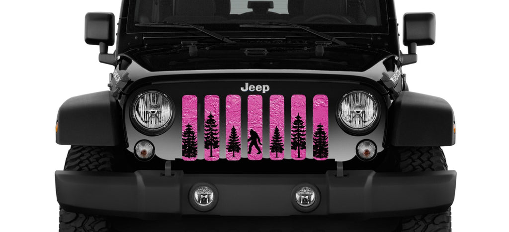 Platinum Bigfoot Bright Pink Background Grille Insert