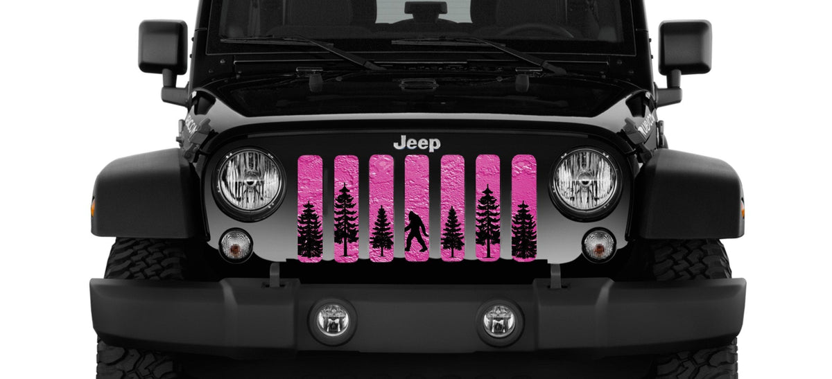 Platinum Bigfoot Bright Pink Background Grille Insert