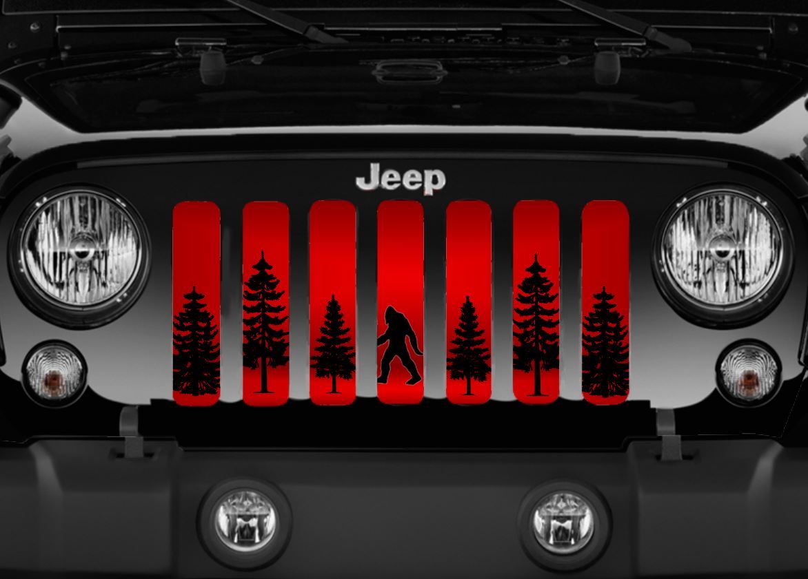 Platinum Bigfoot Red Background Grille Insert