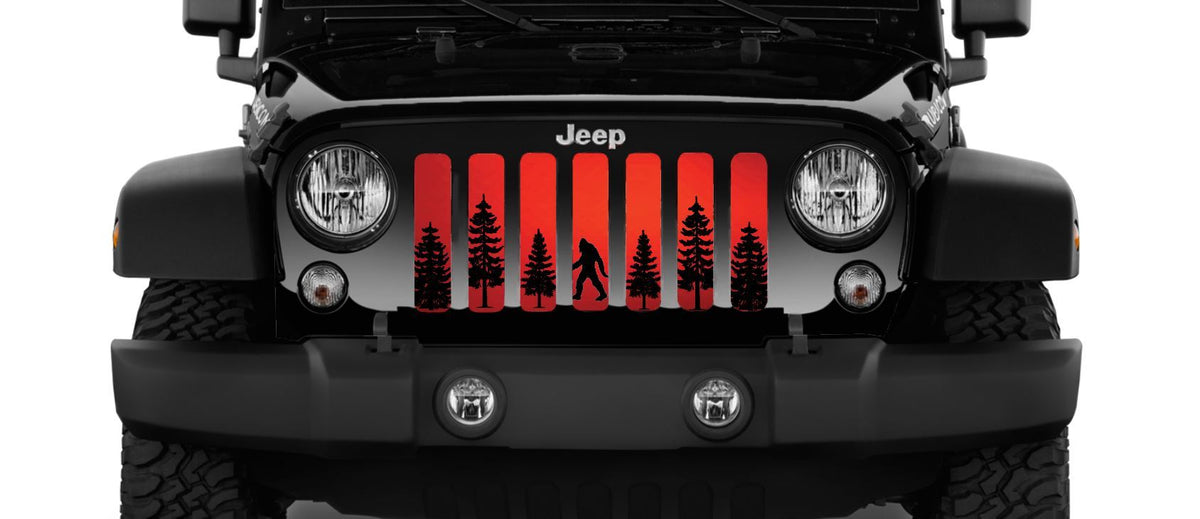 Platinum Bigfoot Red Background Grille Insert