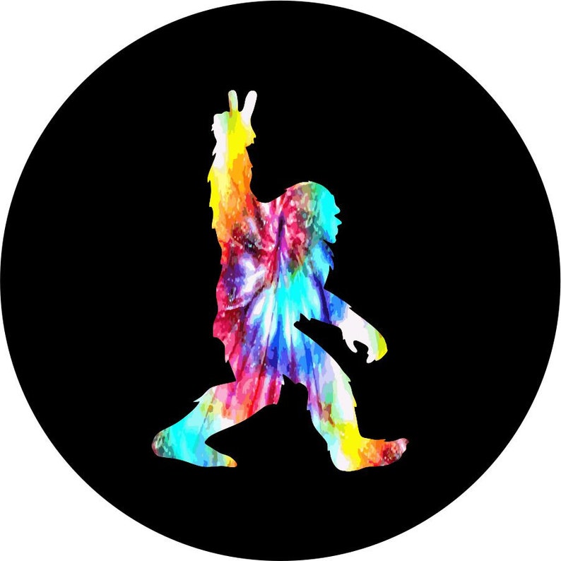 Bigfoot Peace Out Tie Dye Spare Tire Cover